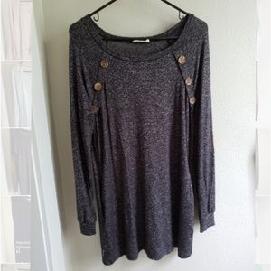Boutique elbow patch lightweight sweater